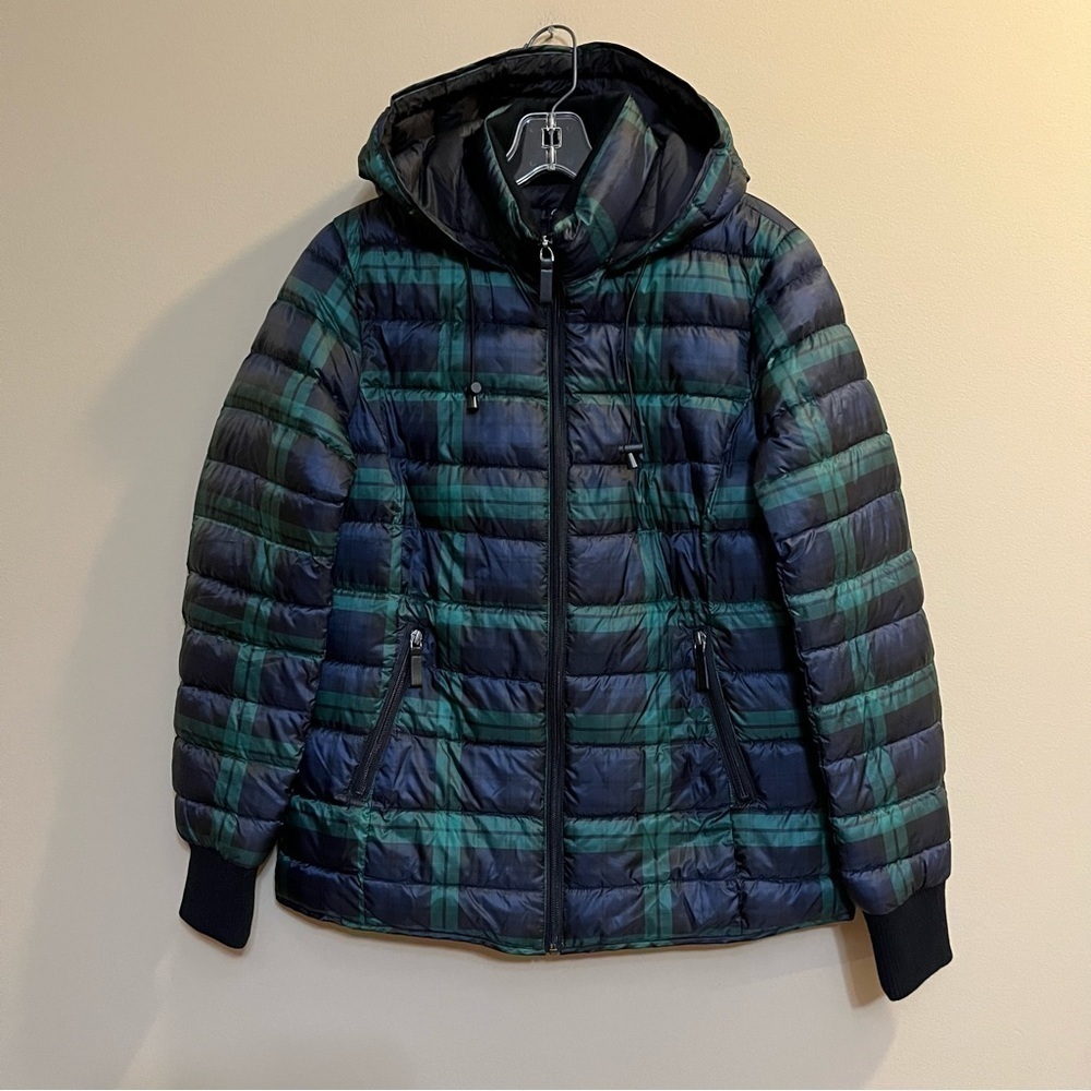 Charlie B NWT Green Blue Plaid Puffer Winter Jacket Coat C6094L-666A Size PS